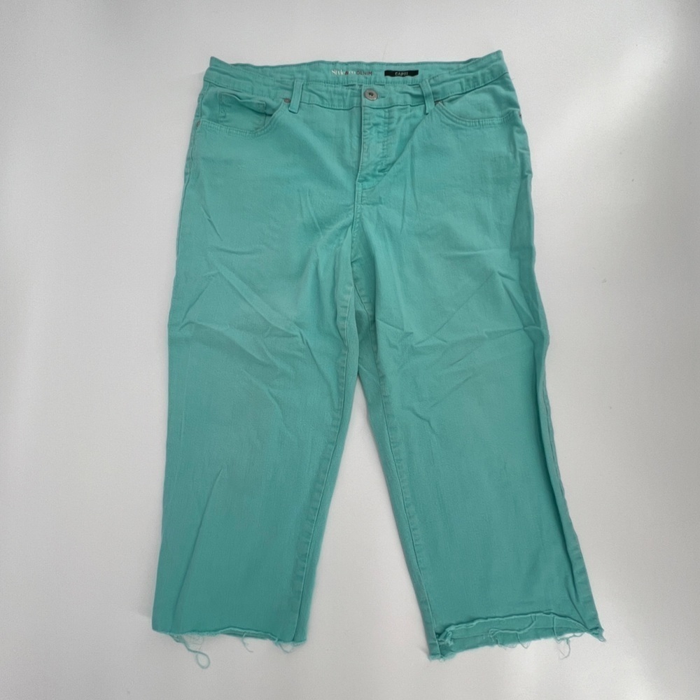 Style & Co Denim Teal Rough Hem Capri Jeans Size 14 Women’s
